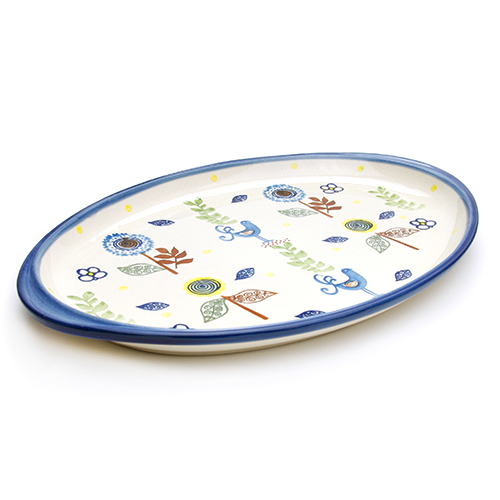 平皿・楕円ポーリッシュポタリー(ポーランド食器)