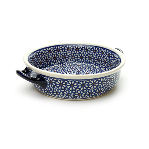 ポーランド陶器　ラウンドキャセロール・小