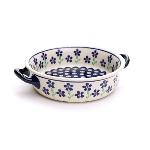 ポーランド陶器　ラウンドキャセロール・小