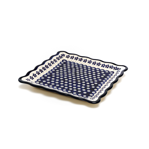 ポーランド陶器　スクエアプレート・大