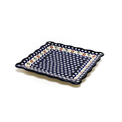 ポーランド陶器　スクエアプレート・大