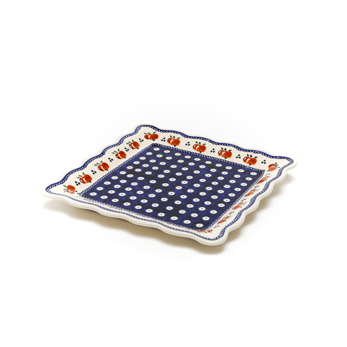 ポーランド陶器　スクエアプレート・大