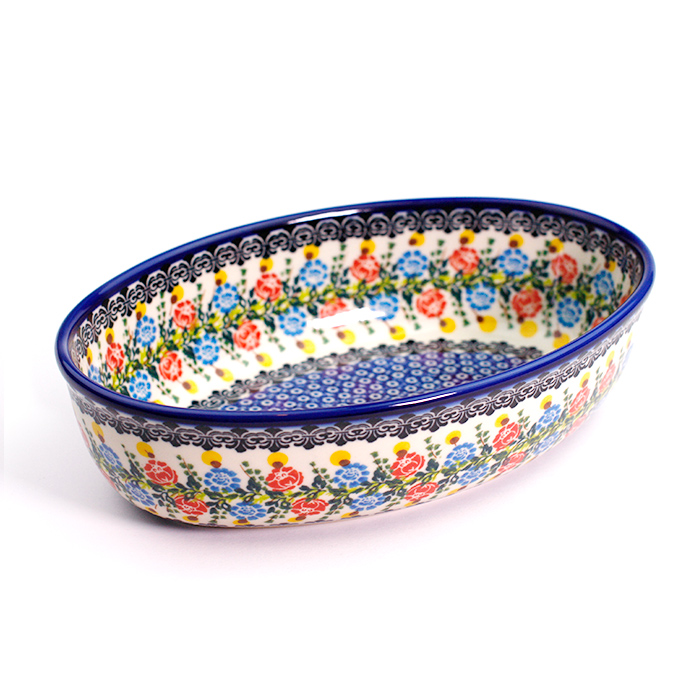 オーブン皿・オーバル・ポーリッシュポタリー(ポーランド食器)