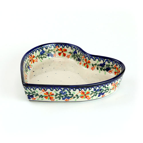 ポーランド陶器　ハートボウルφ21cm