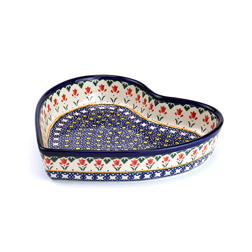 ポーランド陶器　ハートボウルφ21cm
