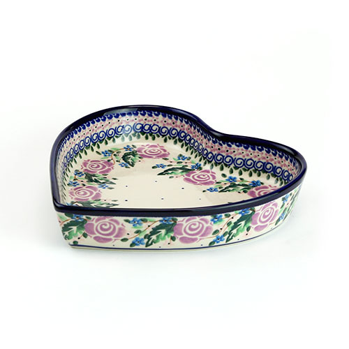 ポーランド陶器　ハートボウルφ21cm