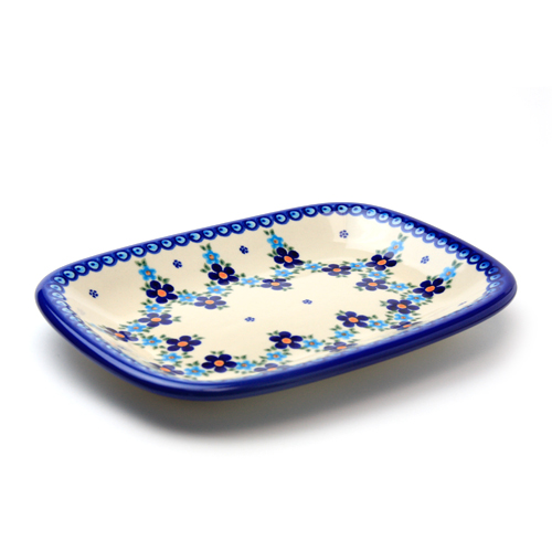 ポーランド陶器　長方形盛り皿・小