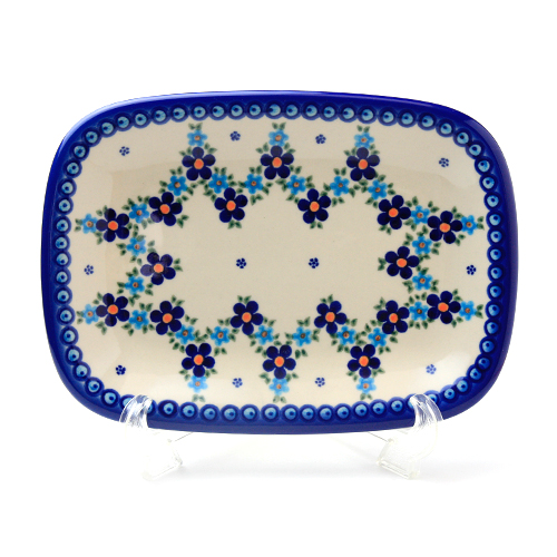 ポーランド陶器　長方形盛り皿・小