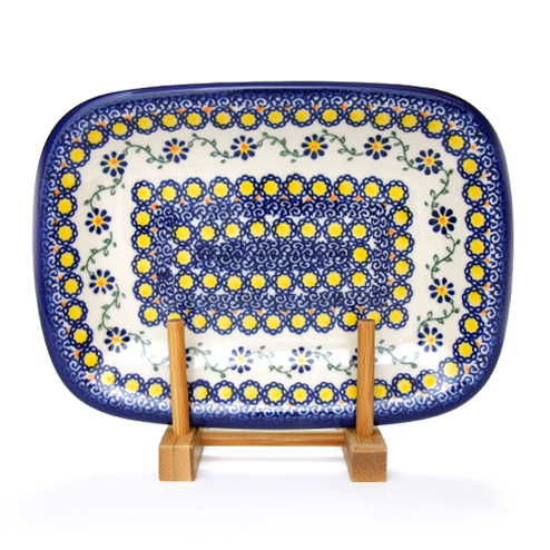 ポーランド陶器　長方形盛り皿・小