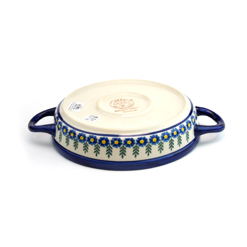 ポーランド陶器　ラウンドキャセロール・小