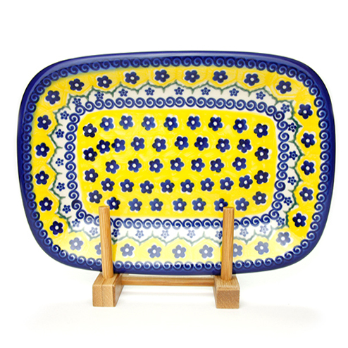 ポーランド陶器　長方形盛り皿・小