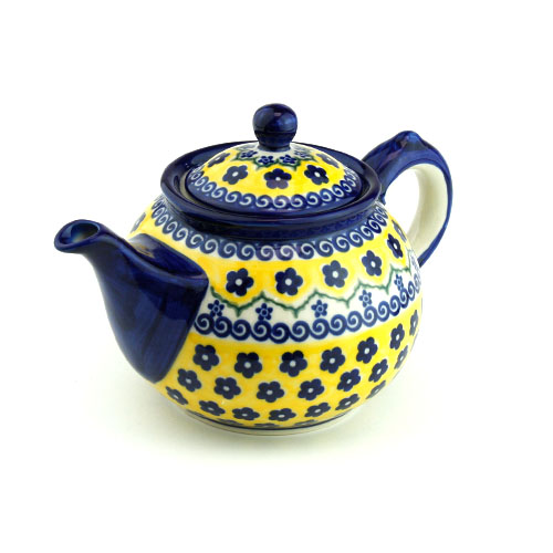 ポーランド陶器　ティーポット・大