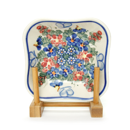 ポーランド陶器　スクエアディッシュ・小