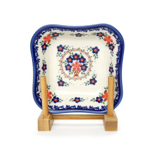 ポーランド陶器　スクエアディッシュ・小