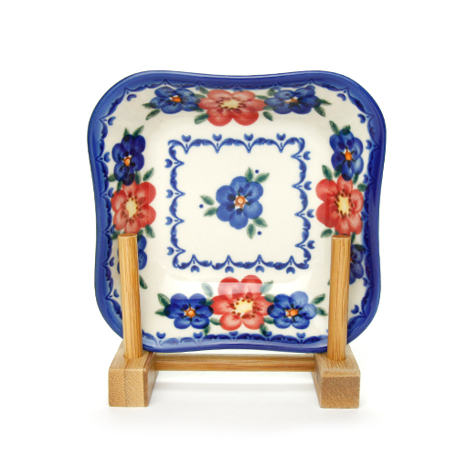 ポーランド陶器　スクエアディッシュ・小