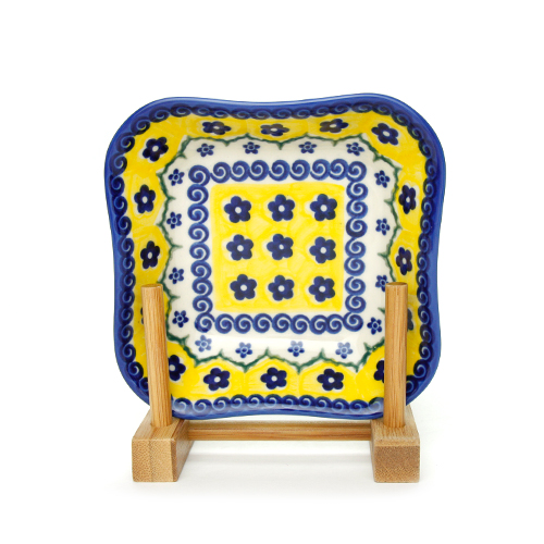 ポーランド陶器　スクエアディッシュ・小