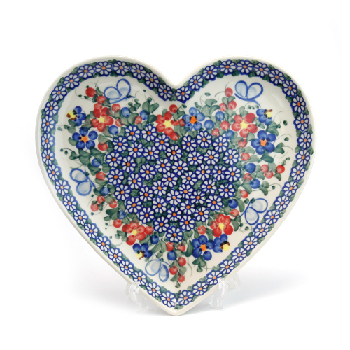 ポーランド陶器　ハートプレート