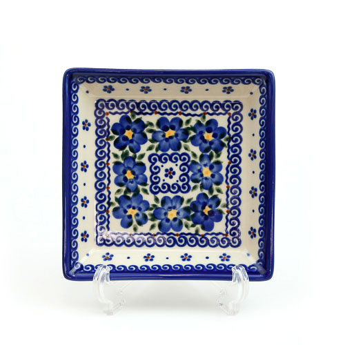 ポーランド陶器　スクエアプレート・小