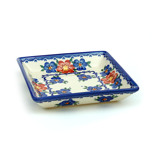 ポーランド陶器　スクエアプレート・小