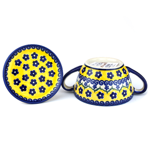 ポーランド陶器　スープカップ＆ソーサー