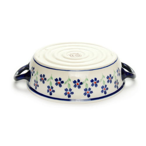 ポーランド陶器　ラウンドキャセロール・小