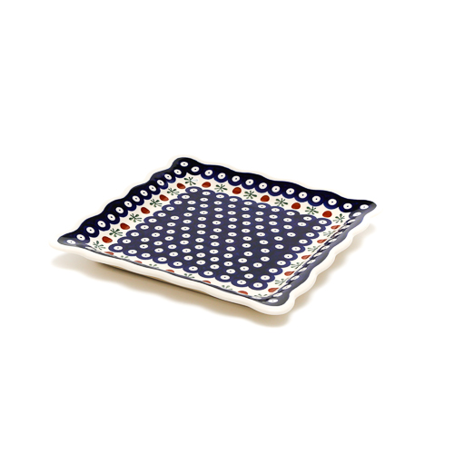 ポーランド陶器　スクエアプレート・大