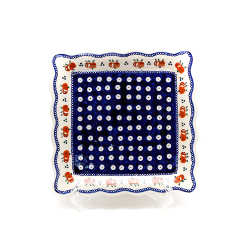 ポーランド陶器　スクエアプレート・大