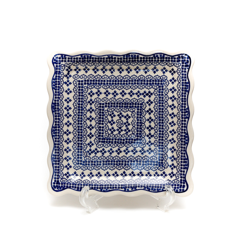 ポーランド陶器　スクエアプレート・大