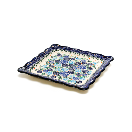 ポーランド陶器　スクエアプレート・大