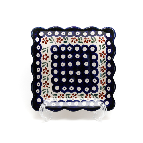 ポーランド陶器　スクエアプレート・小