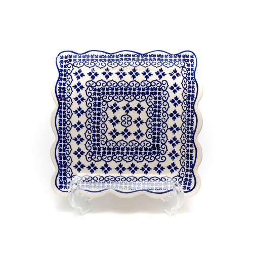 ポーランド陶器　スクエアプレート・小