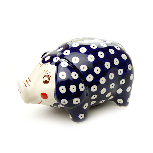 ポーランド陶器　ぶたの貯金箱