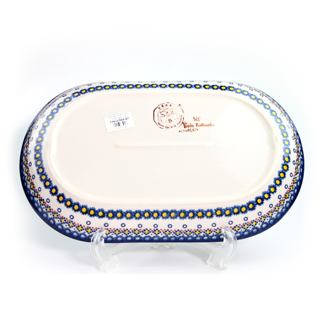 平皿・楕円ポーリッシュポタリー(ポーランド食器)