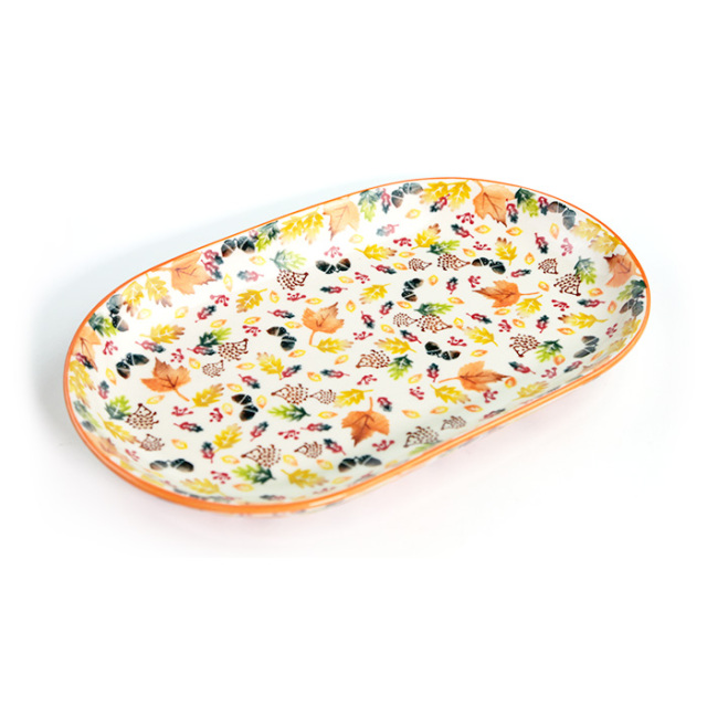 平皿・楕円ポーリッシュポタリー(ポーランド食器)