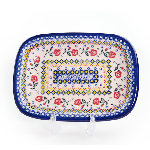 長方形盛皿Sポーリッシュポタリー(ポーランド食器)