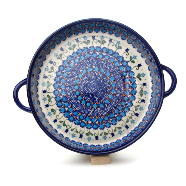 オーブン皿（ラウンド）ポーリッシュポタリー(ポーランド食器)