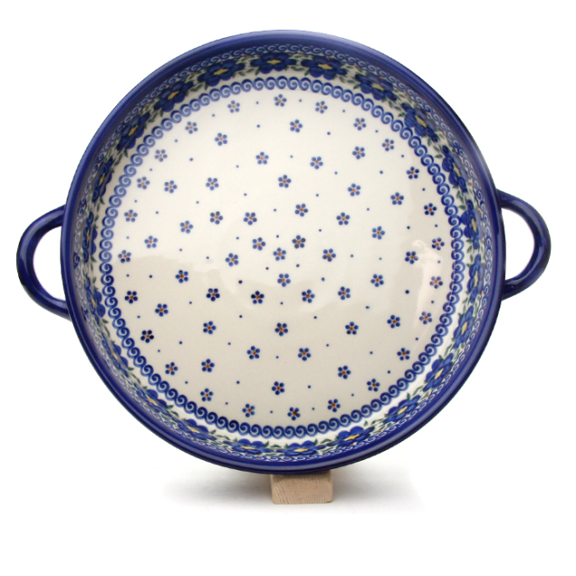 ポーランド陶器　ラウンドキャセロール・大