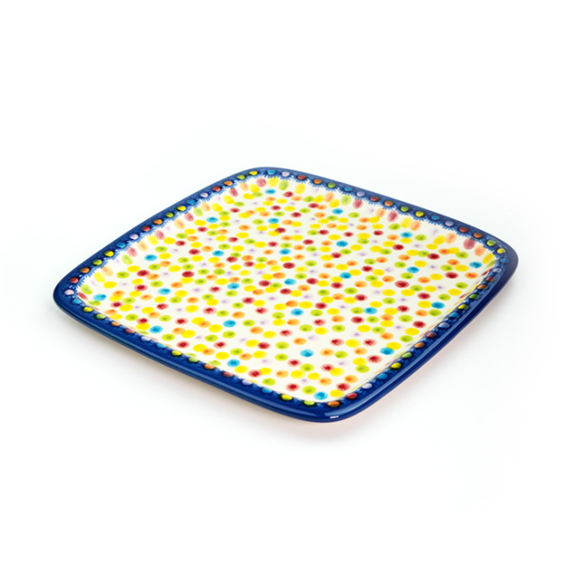 デザートプレート20cm×20cmポーリッシュポタリー(ポーランド食器)