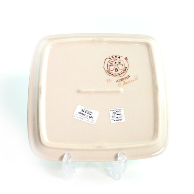 ポーリッシュポタリー プレート　ポーランド食器　5枚 デザートプレート20cm×20cmポーリッシュポタリー(ポーランド食器)
