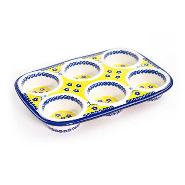 マフィン型・ポーリッシュポタリー(ポーランド食器)