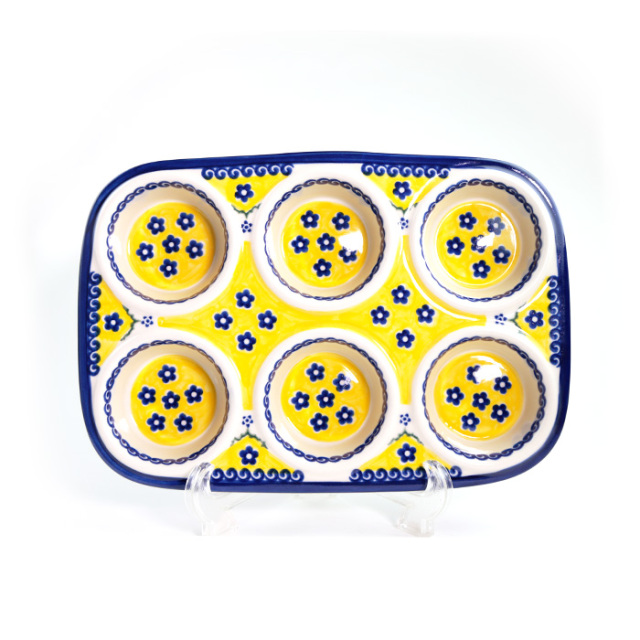 マフィン型・ポーリッシュポタリー(ポーランド食器)
