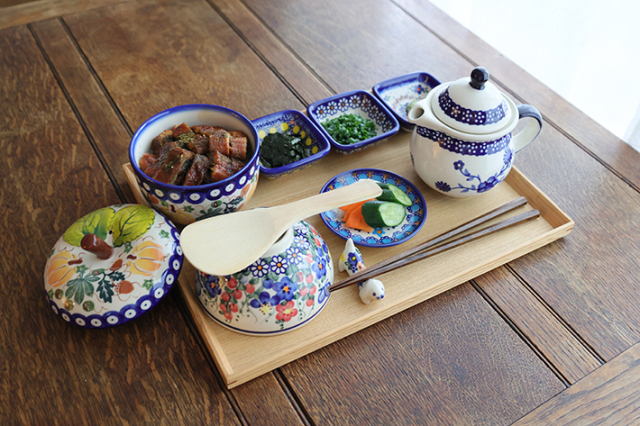 rikaポーリッシュポタリーのお茶碗2つ ご飯茶碗・ポーリッシュポタリー(ポーランド食器)