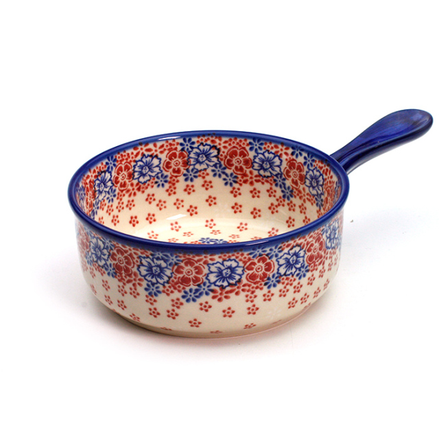 オーブン皿（ラウンド）ポーリッシュポタリー(ポーランド食器)