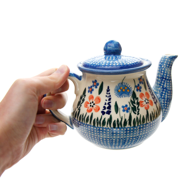 ポーランド陶器　ティーポット・小