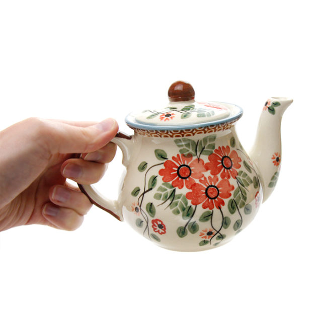 ポーランド陶器　ティーポット・小