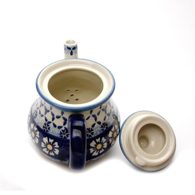 ポーランド陶器　ティーポット・小