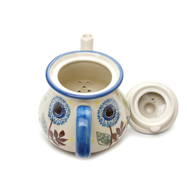 ポーランド陶器　ティーポット・小