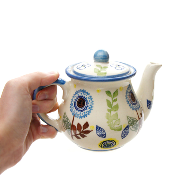 ポーランド陶器　ティーポット・小