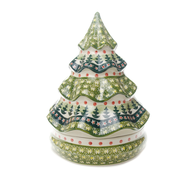 ポーランド陶器　クリスマスキャンディーボックス