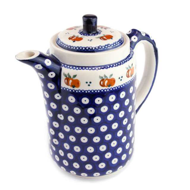 ポーランド陶器　コーヒーポット・大